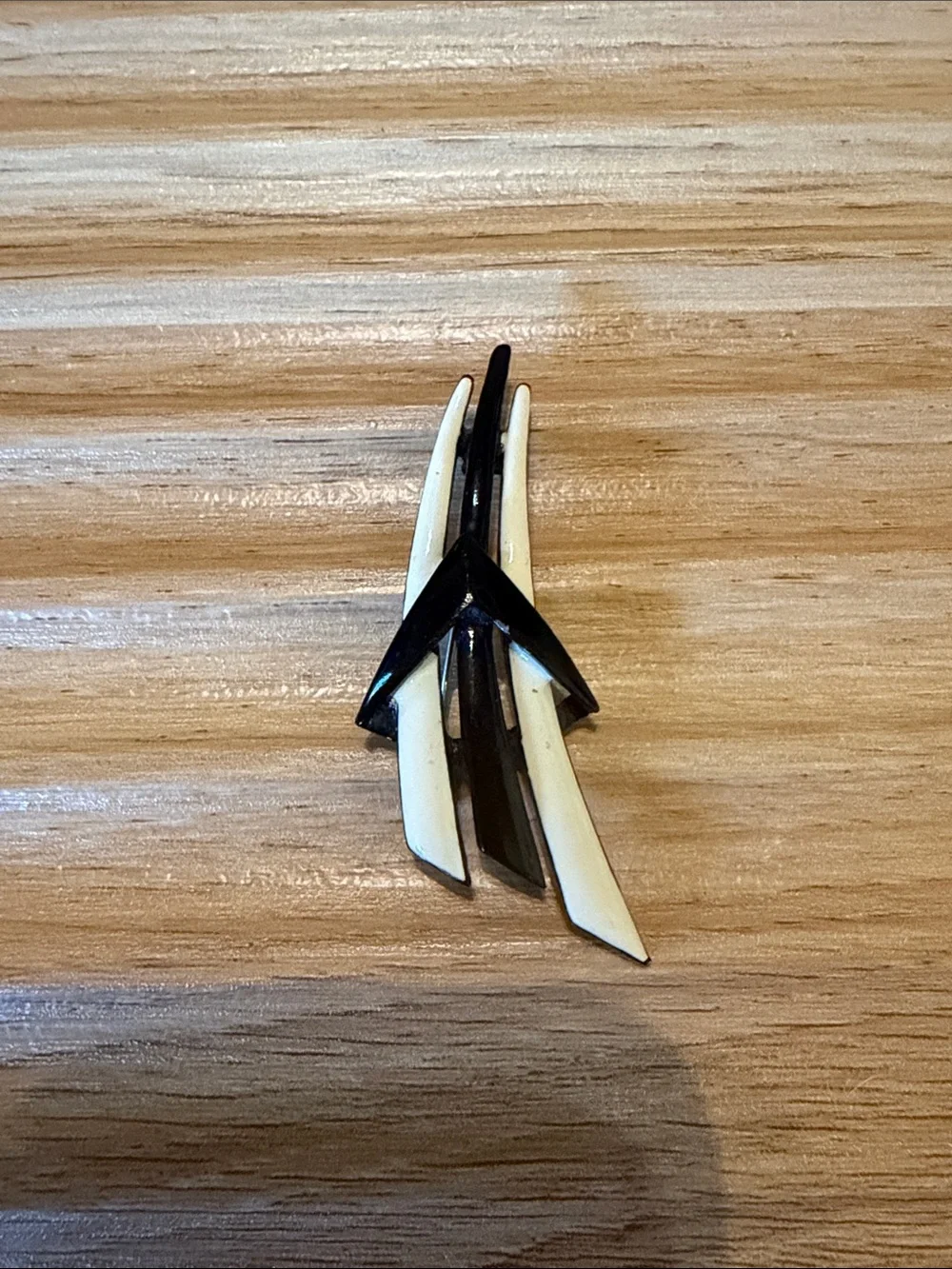 Black and White Enamel Brooch